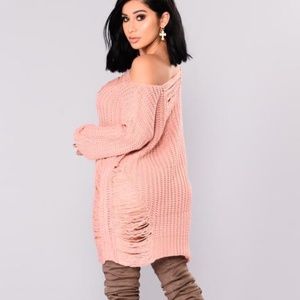 Fashion Nova Loosen Up distressed Sweater